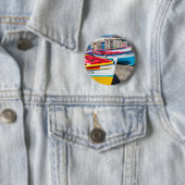 Kaapverdische Vissende boten Ronde Button 5,7 Cm (In situ)