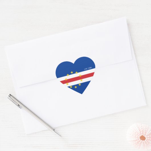 Kaapverdische vlag, aanvullend patriottisch hart sticker (Envelop)