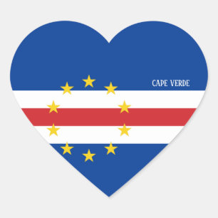 Kaapverdische vlag, aanvullend patriottisch hart sticker