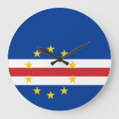 Kaapverdische vlag Acrylwandklok Grote Klok (Voorkant)