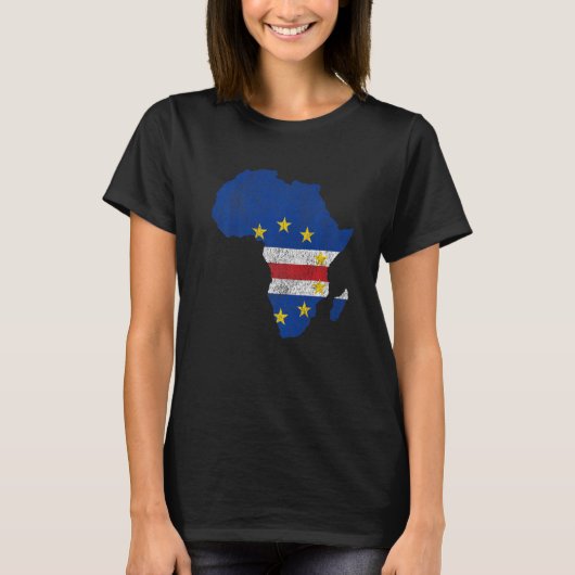 Kaapverdische vlag Afrika Continent Silhouette Cab T-shirt (Voorkant)