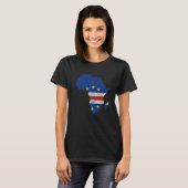 Kaapverdische vlag Afrika Continent Silhouette Cab T-shirt (Voorkant volledig)