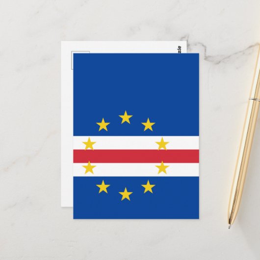 Kaapverdische vlag briefkaart (Voorkant / Achterkant in situ)