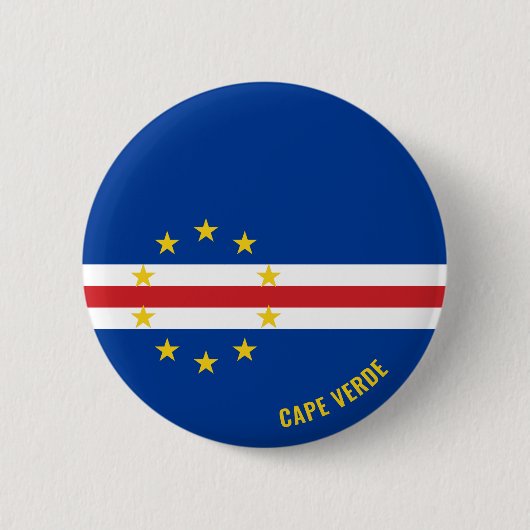 Kaapverdische vlag charmerend patriotticum ronde button 5,7 cm (Voorkant)