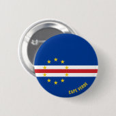 Kaapverdische vlag charmerend patriotticum ronde button 5,7 cm (Voorkant /achterkant)