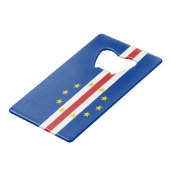 Kaapverdische vlag creditkaart flessenopener (Voorkant Gekanteld)