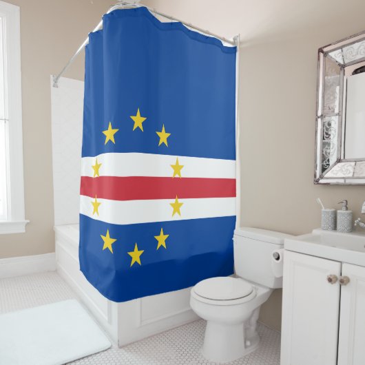 Kaapverdische vlag douchegordijn (In situ)