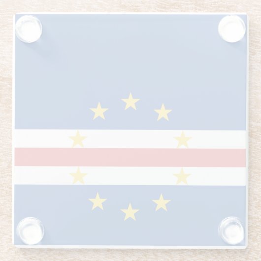 Kaapverdische vlag glazen onderzetter (Achterkant)
