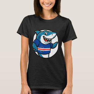 Kaapverdische Vlag Haai Grappige Kaapverdiaan  T-shirt