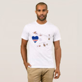Kaapverdische vlag Hart en kaart T-Shirt (Voorkant volledig)