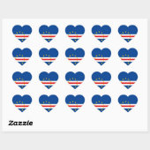 Kaapverdische Vlag Hart Sticker (Vel)