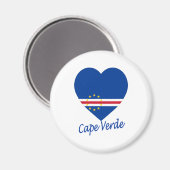 Kaapverdische vlag Heart Magneet (Voorkant / Achterkant)