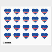Kaapverdische vlag Heart Sticker (Vel)