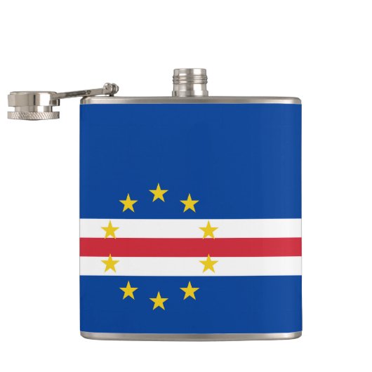 Kaapverdische vlag heupfles (Geopend)