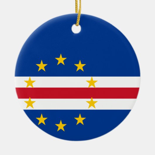 Kaapverdische vlag keramisch ornament (Voorkant)