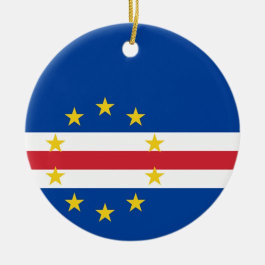 Kaapverdische vlag keramisch ornament (Voorkant)