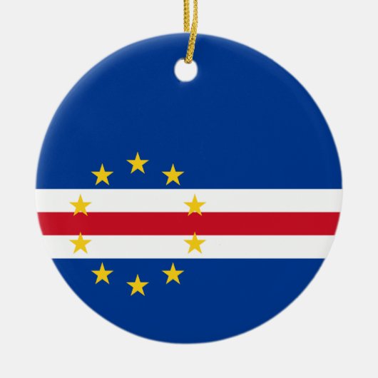 Kaapverdische vlag keramisch ornament (Voorkant)