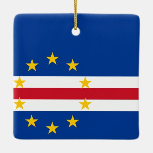 Kaapverdische vlag keramisch ornament (Achterkant)