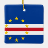 Kaapverdische vlag keramisch ornament (Voorkant)