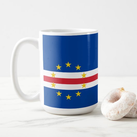 Kaapverdische vlag koffiemok (Met donut)