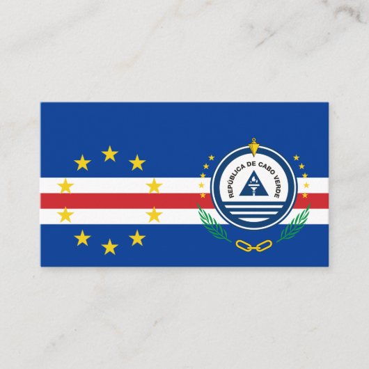 Kaapverdische Vlag & Nationaal embleem, Kaapverdië Visitekaartje (Voorkant)