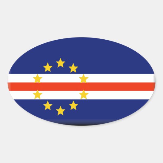 Kaapverdische vlag ovale sticker (Voorkant)