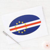 Kaapverdische vlag ovale sticker (Envelop)