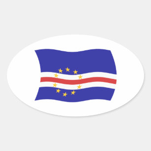 Kaapverdische vlag ovale sticker