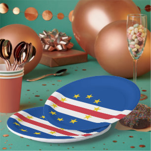 Kaapverdische vlag papieren bordje