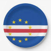 Kaapverdische vlag papieren bordje (Voorkant)