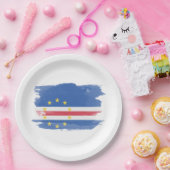 Kaapverdische vlag, penseelstreek, nationale vlag papieren bordje (Feest)