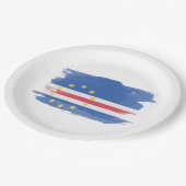 Kaapverdische vlag, penseelstreek, nationale vlag papieren bordje (Gekanteld)