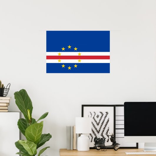 Kaapverdische vlag poster (Thuiskantoor)