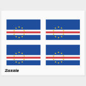 Kaapverdische vlag rechthoekige sticker (Vel)