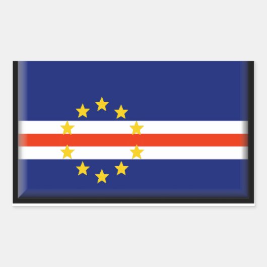 Kaapverdische vlag rechthoekige sticker (Voorkant)