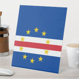 Kaapverdische vlag reclamebord met voetstuk