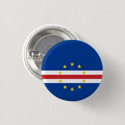 Kaapverdische vlag ronde button 3,2 cm (Voorkant /achterkant)