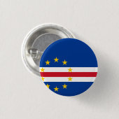 Kaapverdische vlag ronde button 3,2 cm (Voorkant /achterkant)
