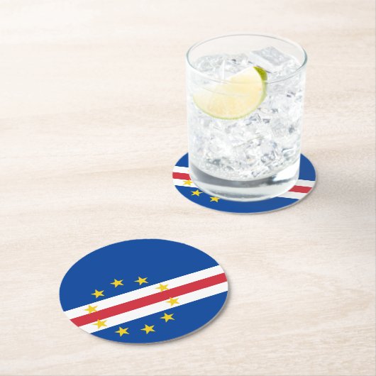 Kaapverdische vlag ronde kartonnen onderzetter (Insitu)