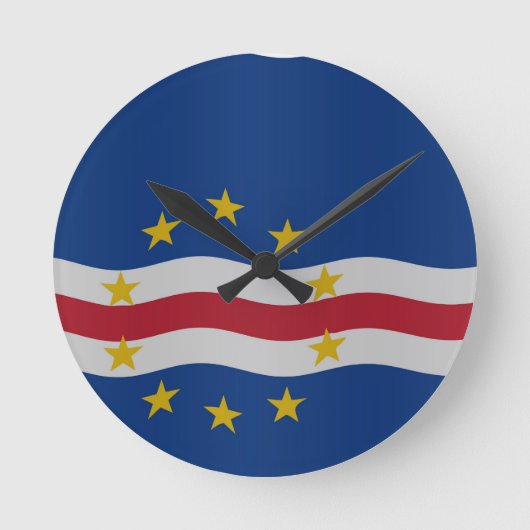 Kaapverdische vlag ronde klok (Voorkant)