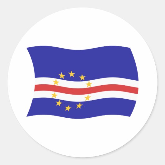 Kaapverdische vlag ronde sticker (Voorkant)