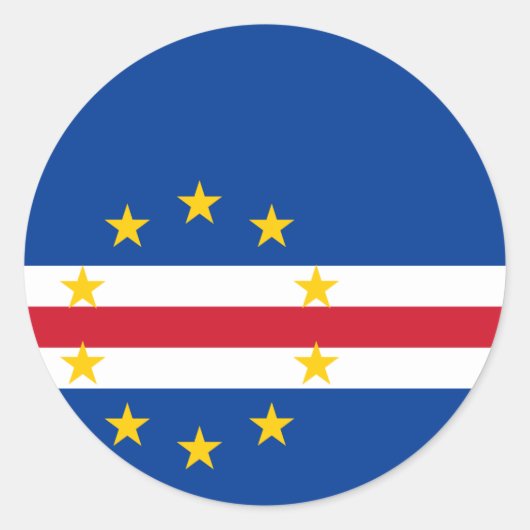 Kaapverdische vlag ronde sticker (Voorkant)