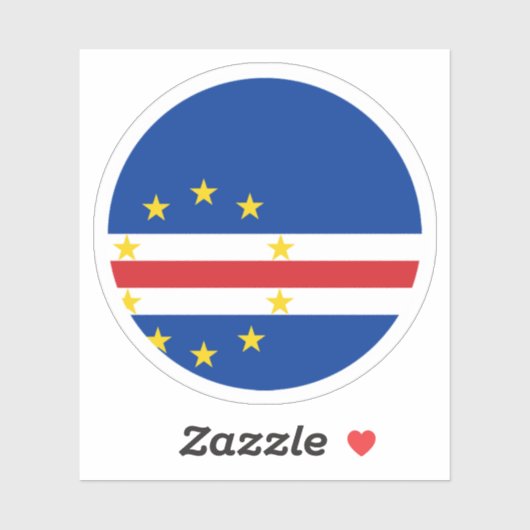 Kaapverdische Vlag Ronde Sticker (Vel)