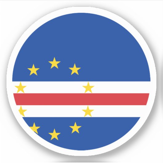 Kaapverdische Vlag Ronde Sticker (Voorkant)
