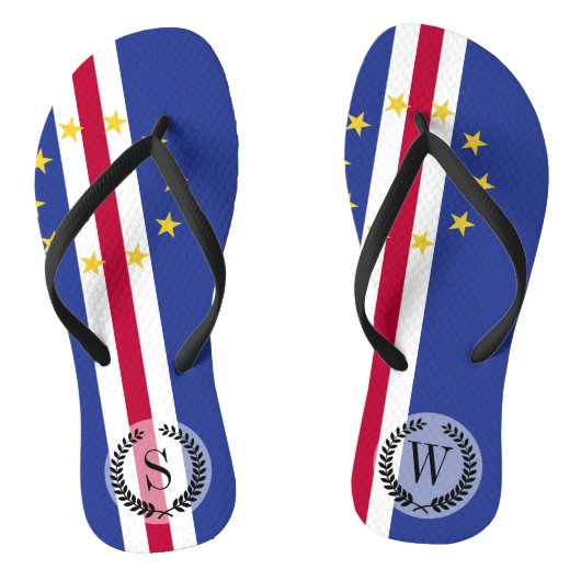Kaapverdische vlag teenslippers (Voetbed)