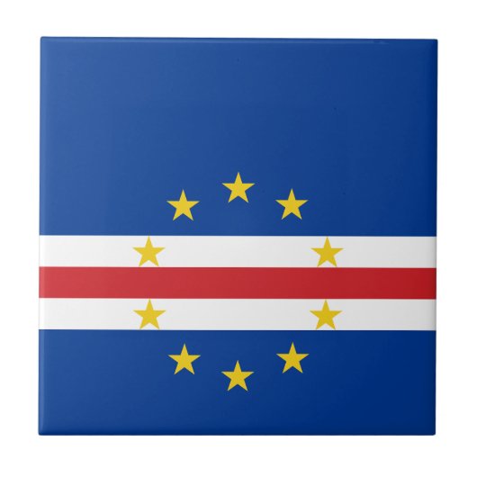 Kaapverdische vlag tegeltje (Voorkant)