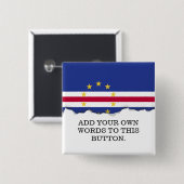 Kaapverdische vlag vierkante button 5,1 cm (Voorkant /achterkant)