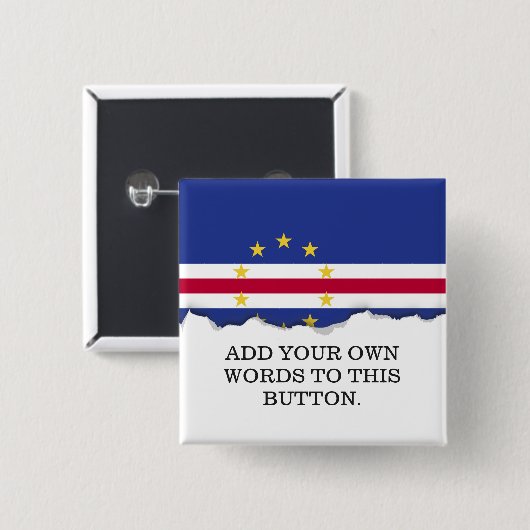Kaapverdische vlag vierkante button 5,1 cm (Voorkant /achterkant)
