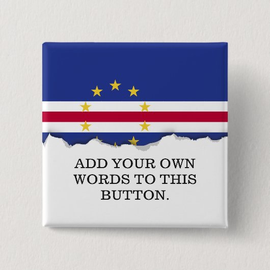 Kaapverdische vlag vierkante button 5,1 cm (Voorkant)
