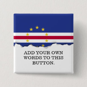 Kaapverdische vlag vierkante button 5,1 cm